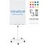 COSTWAY Flipchart Ständer, 100x65cm, Mobiles Whiteboard auf Rollen, höhenverstellbar bis 192cm, trocken abwischbar, magnetisch, Flip Chart mit rundem Ständer, Magneten, Markern & Radierer, Weiß