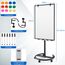COSTWAY Flipchart Ständer, 100x65cm, mobiles Whiteboard auf Rollen, höhenverstellbar bis 192cm, trocken abwischbar, magnetisch, Flip Chart mit rundem Ständer, Magneten, Markern & Radierer
