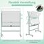 COSTWAY Doppelseitiges mobiles Whiteboard, 120 x 90 cm, höhenverstellbares magnetisches Whiteboard mit Rädern & Ständer, rollende Weißtafel inkl. Zubehör für Klassenzimmer Büro Hause
