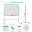 COSTWAY Doppelseitiges mobiles Whiteboard, 120 x 90 cm, höhenverstellbares magnetisches Whiteboard mit Rädern & Ständer, rollende Weißtafel inkl. Zubehör für Klassenzimmer Büro Hause