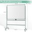 COSTWAY Doppelseitiges mobiles Whiteboard, 120 x 90 cm, höhenverstellbares magnetisches Whiteboard mit Rädern & Ständer, rollende Weißtafel inkl. Zubehör für Klassenzimmer Büro Hause