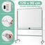 COSTWAY Doppelseitiges mobiles Whiteboard, 120 x 90 cm, höhenverstellbares magnetisches Whiteboard mit Rädern & Ständer, rollende Weißtafel inkl. Zubehör für Klassenzimmer Büro Hause
