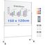 COSTWAY Doppelseitiges mobiles Whiteboard, 150 x 120 cm, höhenverstellbares magnetisches Whiteboard mit Rollen, Ständer und Stiftablage, inkl. Zubehör für Schule, Büro, Zuhause (Weiß)