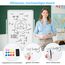COSTWAY Doppelseitiges mobiles Whiteboard, 60 x 100 cm, höhenverstellbares magnetisches Whiteboard mit Rollen, Ständer und Stiftablage, inkl. Zubehör für Schule, Büro, Zuhause (Weiß)