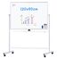 maxtek Whiteboard mit Ständer 120 X 90cm, Doppelseitiges Magnetisches Aluminiumrahmen Mobiles Whiteboard mit Stifte, Schwämme, Tafellöscher
