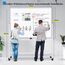maxtek Whiteboard mit Ständer 150 X 120cm, Doppelseitiges Magnetisches Aluminiumrahmen Mobiles Whiteboard mit Stifte, Schwämme, Tafellöscher