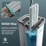 JOYMOOP Mop und Eimer mit Wringer Set, Hands Free Flat Floor Mop und Eimer, mit 5 waschbaren Mikrofaserpads, Nass- und Trockeneinsatz, Bodenreinigungssystem
