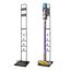 Bison Ständer für Dyson Akkusauger – Organizer & Halterung für Dyson V15s, V15, V12 Slim, V11, V10, V8, V7, V6, DC30 – DC35 Standfuß mit Rahmen für Dyson Akkusauger (Schwarz mit Holzgriff)