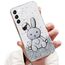 Tivenfezk Nadoli für Samsung Galaxy S21 Herz Hase Versteckt Ständer Hülle,Karikatur Glitzer Ständer Weiche Silikon Bling Durchsichtig Schutzhülle,Klar