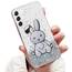 Tivenfezk Nadoli für Samsung Galaxy S22 Herz Hase Versteckt Ständer Hülle,Karikatur Glitzer Ständer Weiche Silikon Bling Durchsichtig Schutzhülle,Klar