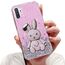 Tivenfezk Nadoli für Samsung Galaxy Note 10 Plus Herz Hase Versteckt Ständer Hülle,Karikatur Glitzer Ständer Weiche Silikon Bling Durchsichtig Schutzhülle,Rosa