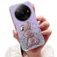Nadoli für Xiaomi Redmi A3 Herz Hase Versteckt Ständer Hülle,Karikatur Glitzer Ständer Weiche Silikon Bling Durchsichtig Schutzhülle,Lila