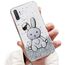 Tivenfezk Nadoli für Samsung Galaxy Note 10 Plus Herz Hase Versteckt Ständer Hülle,Karikatur Glitzer Ständer Weiche Silikon Bling Durchsichtig Schutzhülle,Klar