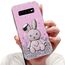 Tivenfezk Nadoli für Samsung Galaxy S10 Plus Herz Hase Versteckt Ständer Hülle,Karikatur Glitzer Ständer Weiche Silikon Bling Durchsichtig Schutzhülle,Rosa