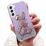 Tivenfezk Nadoli für Samsung Galaxy S22 Plus Herz Hase Versteckt Ständer Hülle,Karikatur Glitzer Ständer Weiche Silikon Bling Durchsichtig Schutzhülle,Lila