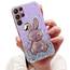 Tivenfezk Nadoli für Samsung Galaxy S21 Ultra Herz Hase Versteckt Ständer Hülle,Karikatur Glitzer Ständer Weiche Silikon Bling Durchsichtig Schutzhülle,Lila