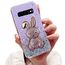 Tivenfezk Nadoli für Samsung Galaxy S10 Herz Hase Versteckt Ständer Hülle,Karikatur Glitzer Ständer Weiche Silikon Bling Durchsichtig Schutzhülle,Lila