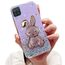 Tivenfezk Nadoli für Samsung Galaxy A22 4G Herz Hase Versteckt Ständer Hülle,Karikatur Glitzer Ständer Weiche Silikon Bling Durchsichtig Schutzhülle,Lila