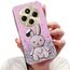 Nadoli für Xiaomi Redmi 14C Herz Hase Versteckt Ständer Hülle,Karikatur Glitzer Ständer Weiche Silikon Bling Durchsichtig Schutzhülle,Rosa