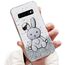Tivenfezk Nadoli für Samsung Galaxy S10 Plus Herz Hase Versteckt Ständer Hülle,Karikatur Glitzer Ständer Weiche Silikon Bling Durchsichtig Schutzhülle,Klar