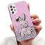 Tivenfezk Nadoli für Samsung Galaxy A72 4G/5G Herz Hase Versteckt Ständer Hülle,Karikatur Glitzer Ständer Weiche Silikon Bling Durchsichtig Schutzhülle,Rosa