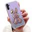 Tivenfezk Nadoli für Samsung Galaxy A24 4G Herz Hase Versteckt Ständer Hülle,Karikatur Glitzer Ständer Weiche Silikon Bling Durchsichtig Schutzhülle,Lila