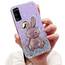 Tivenfezk Nadoli für Samsung Galaxy A51 Herz Hase Versteckt Ständer Hülle,Karikatur Glitzer Ständer Weiche Silikon Bling Durchsichtig Schutzhülle,Lila
