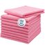 ZOLLNER 10er Set Mikrofasertücher für streifenfreien Glanz - flusenfreie und saugstarke Reinigungstücher - waschbar bis 60°C - 40x40cm in rosa - Hotelqualität