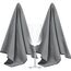 SINLAND 2 pcs Große Mikrofaser Glaspoliertücher Streifenfrei Fusselfrei Spiegeltuch Putztuch zum polieren von Spiegel Reinigungstuch für Besteck, Edelstahl Utensilien, Kamera 64cm X 51cm Dunkelgrau