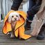 Glart T44WG super saugfähiges weiches Hundetuch Haustierhandtuch, Mikrofaser Hunde Badetuch 90x60 cm, orange, extra breit