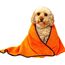 Glart T44WG super saugfähiges weiches Hundetuch Haustierhandtuch, Mikrofaser Hunde Badetuch 90x60 cm, orange, extra breit