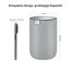 EKO Mini Tischmülleimer mit Schwingdeckel, 1,5 Liter Kosmetikeimer, kleiner Schreibtisch-Mülleimer, runder Tischabfalleimer für Büro, Bad, Schreibtisch, Schlafzimmer (Grau)