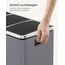 SONGMICS Mülleimer Küche, 3 x 18 L, Mülltrennsystem 3 Fächer, inklusive 15 Müllbeutel, Abfalleimer, Treteimer, für recycelbare Abfälle, Biomüll, mit Deckel, mattgrau LTB054G01