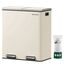 SONGMICS Mülleimer, 2 x 30 Liter, 2 Fächer, Mülltrennsystem, Treteimer, Abfalleimer Küche, 15 Müllsäcke, Metall, Inneneimer aus Kunststoff, Klappdeckel, Softclose, luftdicht, mandelfarben LTB060A01