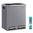SONGMICS Mülleimer Küche, 2 x 15 Liter, Mülltrennsystem 2 Fächer, inklusive 15 Müllbeutel, Abfalleimer, Treteimer, recycelbare Abfälle, Biomüll, Softclose-Deckel, mattgrau LTB030G01
