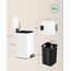 SONGMICS Kosmetikeimer, 8 Liter, Mülleimer Bad, kleiner Abfalleimer, Tretmülleimer, mit Pedal, für kleine Räume, mit Deckel, Softclose, Stahl, weiß LTB591W0802