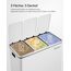 SONGMICS Mülleimer Küche, 3 x 18 L, Mülltrennsystem 3 Fächer, inklusive 15 Müllbeutel, Abfalleimer, Treteimer, für recycelbare Abfälle, Biomüll, mit Deckel, wolkenweiß LTB54WT