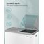 SONGMICS Mülleimer, 2 x 30 Liter, 2 Fächer, Mülltrennsystem, Treteimer, Abfalleimer Küche, 15 Müllsäcke, Metall, Inneneimer aus Kunststoff, Klappdeckel, Softclose, luftdicht, weiß-grau LTB60WT