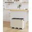 SONGMICS Mülleimer Küche, 3 x 18 L, Mülltrennsystem 3 Fächer, inklusive 15 Müllbeutel, Abfalleimer, Treteimer, für recycelbare Abfälle, Biomüll, mit Deckel, sandbeige LTB054A02