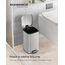 SONGMICS Kosmetikeimer, 8 Liter, Mülleimer Bad, kleiner Abfalleimer, Tretmülleimer, mit Pedal, für kleine Räume, mit Deckel, Softclose, Stahl, metallicsilber LTB591E02