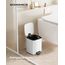 SONGMICS Kosmetikeimer, 6 Liter, Mülleimer Bad, kleiner Abfalleimer, Tretmülleimer, mit Pedal, für kleine Räume, mit Deckel, Softclose, Stahl, weiß LTB590W0602