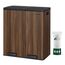SONGMICS Mülleimer, 2 x 30 Liter, 2 Fächer, Mülltrennsystem, Treteimer, Abfalleimer Küche, 15 Müllsäcke, Metall, Inneneimer aus Kunststoff, Klappdeckel, Softclose, dunkelwalnussfarben LTB060N02