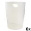 Exacompta 45357D ECOBIN 8er Pack Papierkorb 15 Liter mit Griffen. Eleganter und robuster Papierkorb und Mülleimer im modernen Design glasklar