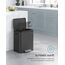 SONGMICS Mülleimer Küche, Mülltrennsystem 2 x 15 L, 2 Fächer für Recycling und Restmüll, Abfalleimer, Inneneimer, Stahl, Softclose-Deckel, breites robustes Pedal, tintenschwarz LTB544B02