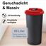 KUEFA BSC 60L Mülleimer, Müllsackständer, Gelber Sack Ständer inkl. Klemm-Ring für Müllbeutel, extra robust, UV- und witterungsbeständig, Sammelbehälter für Pfandflaschen und Leergut (Rot)