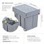 [en.casa] Einbaumülleimer Froland Mülleimer 3 Fächer Mülltrennsystem ausziehbar Abfalleimer Küche 2x10L+1x20L herausnehmbare Behälter 48 x 34 x 42 cm Küchenmülleimer Grau