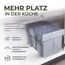 [en.casa] Einbaumülleimer Froland Mülleimer 2 Fächer Mülltrennsystem ausziehbar Abfalleimer Küche 2x15L herausnehmbare Behälter 48 x 34 x 35 cm Küchenmülleimer Grau
