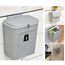 Komposteimer für Küche, 9 l Mülleimer, Arbeitsplatte oder unter der Spüle, hängender Kleiner Mülleimer mit Deckel für Badezimmer/Schlafzimmer,Komposteimer für den Innenbereich (weiß) (Grey)