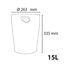 Exacompta 45384D ECOBIN Papierkorb BeeBlue aus Recycling-Kunststoff 15 Liter mit Griffen. Eleganter und robuster Papierkorb und Mülleimer im modernen Design Türkis Blauer Engel