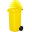 gardivo Mülltonne 120 Liter Abfalltonne Reststofftonne Mülleimer mit 2 geräuschlosen Rädern, Klappdeckel mit zwei Griffen, großer Abfalltonne, stabiler Kunststoff-Mülleimer (Gelb)